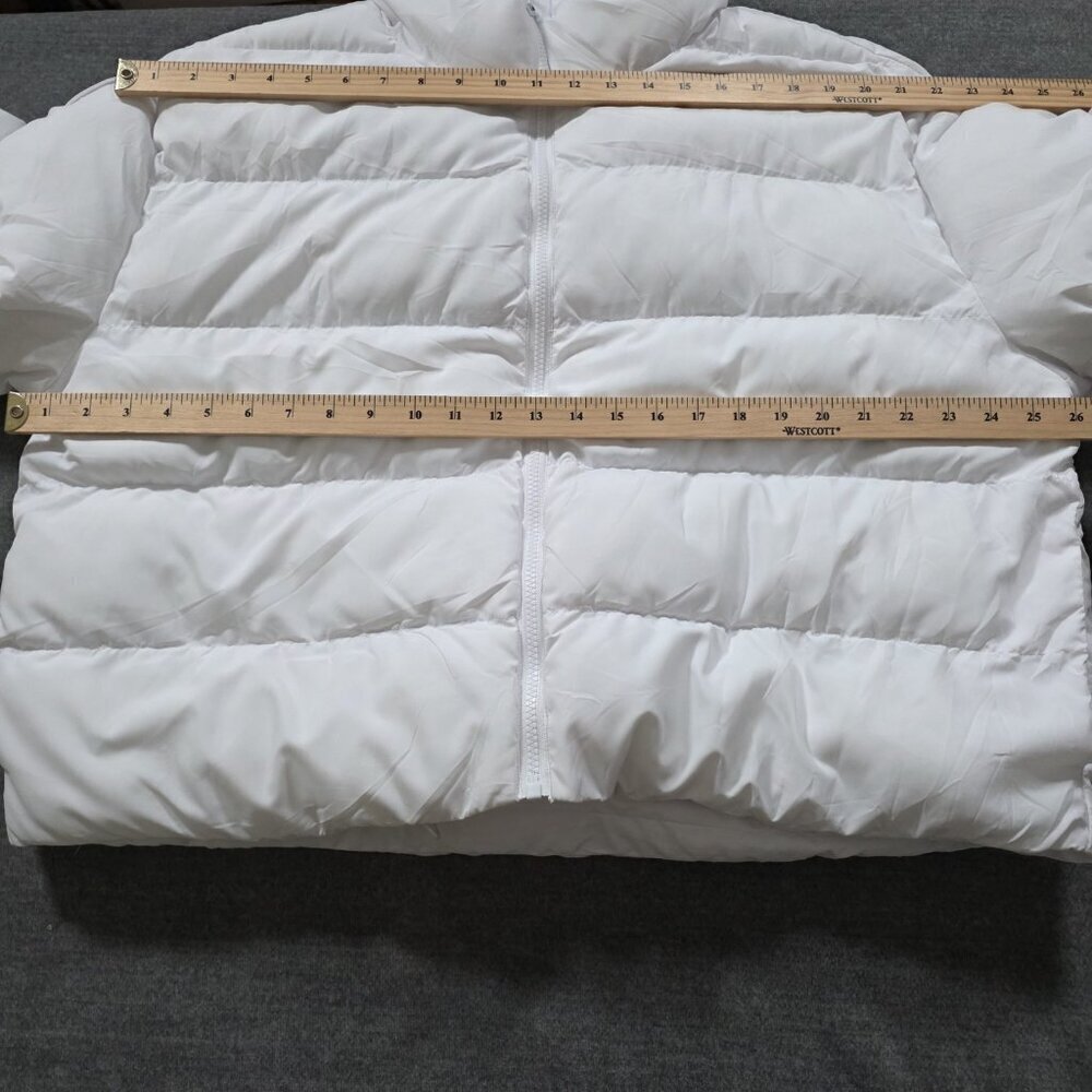 Fabletics Puffer Jacket Women XXL White Full Zip LS Pockets Lined Preppy Cottage - Picture 4 of 16